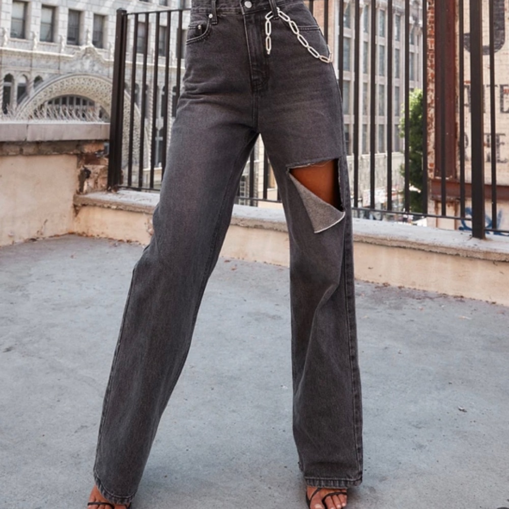 12th Tribe Brooklyn Black Slash Boyfriend Jeans (brand new)